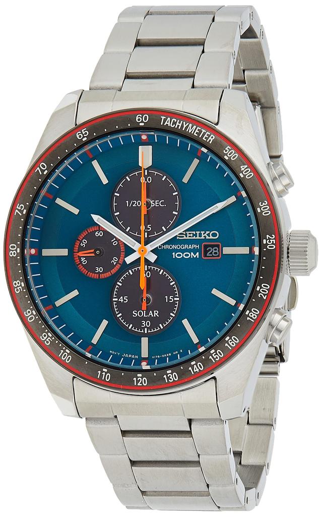 Seiko Solar SSC717 SSC717P1 SSC717P Chronograph Tachymeter Watch Men's