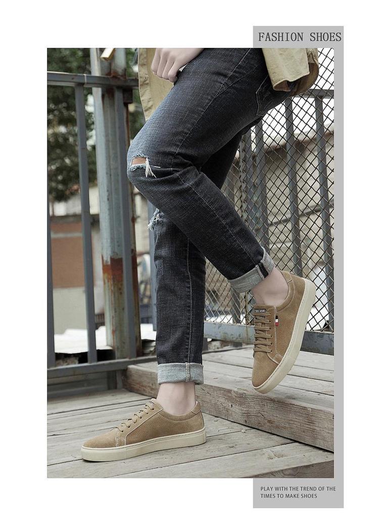 Ekstra Geniş Erkek Günlük Spor Ayakkabı - Süet & Deri, Kore Tarzı, 45-49 Bedenler