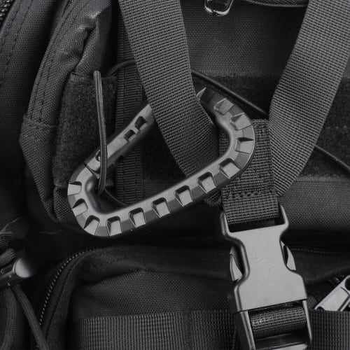 MOLLE EDC D-Ring Tactical Links, High Strength, Plascheck (Black, 10-Pack)