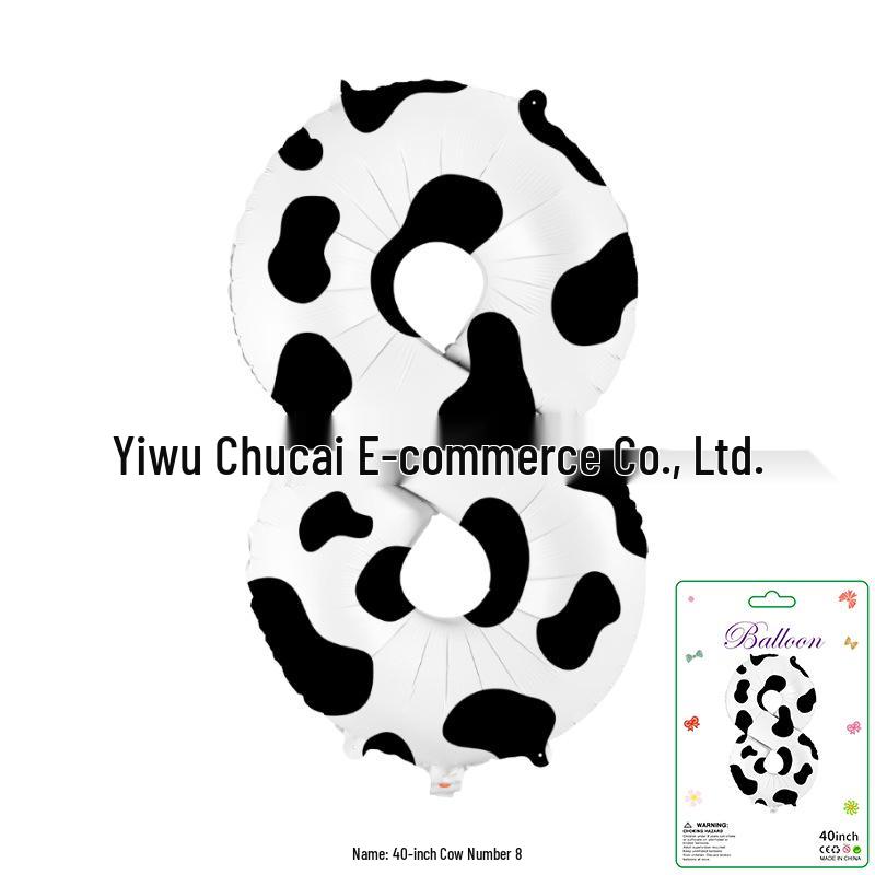 Décoration Bandeau Rayé à Carreaux Vache Dégradé 40" - Grand Chiffre pour Scène de Fête d'Anniversaire de Bébé