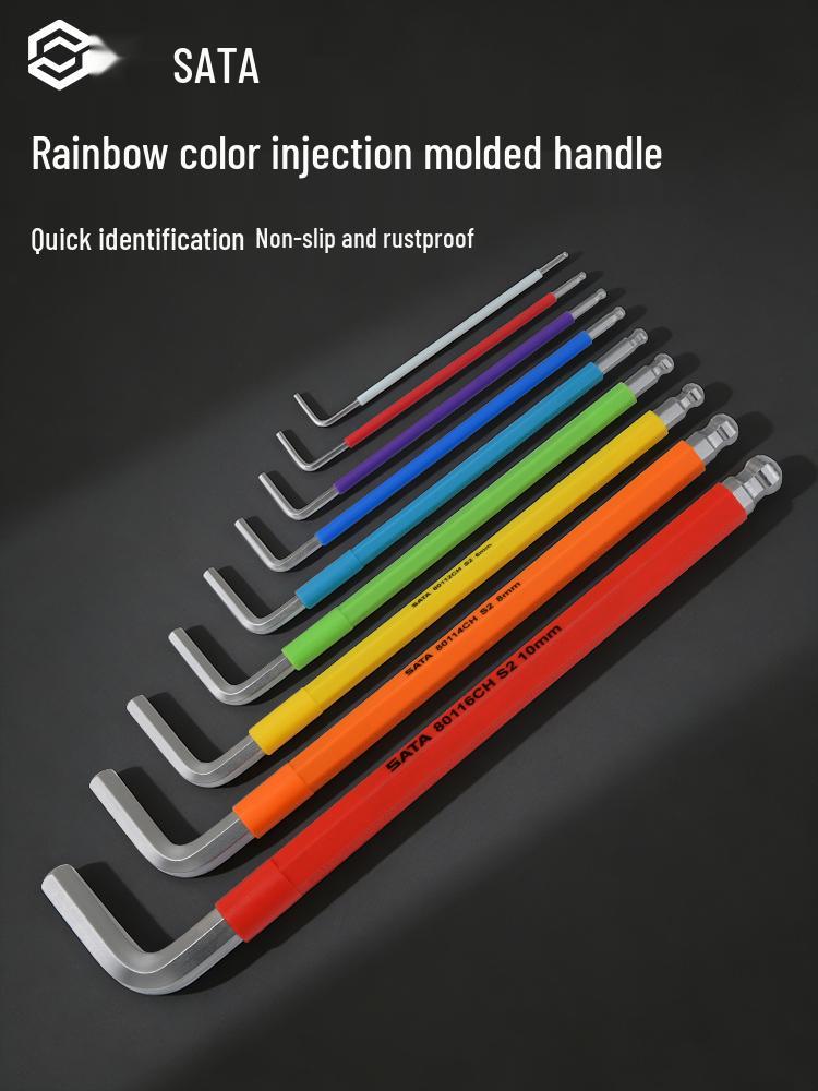 SATA Magnetic Rainbow 9-Piece Hex Key Set