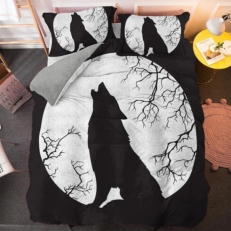 Fashion Wolf Pattern Bedding Sets Animal Duvet Cover Set Queen King Size Quilt Covers With Pillowcase