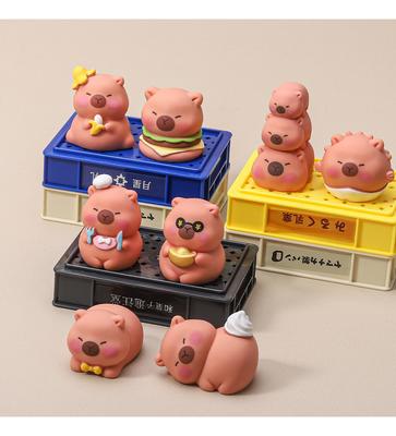 8 ks/Sada Hračka figurka kapybary Mini figurka Dekorace na stůl Modelové ozdoby Hračky pro kluky a holky Vánoční dárky