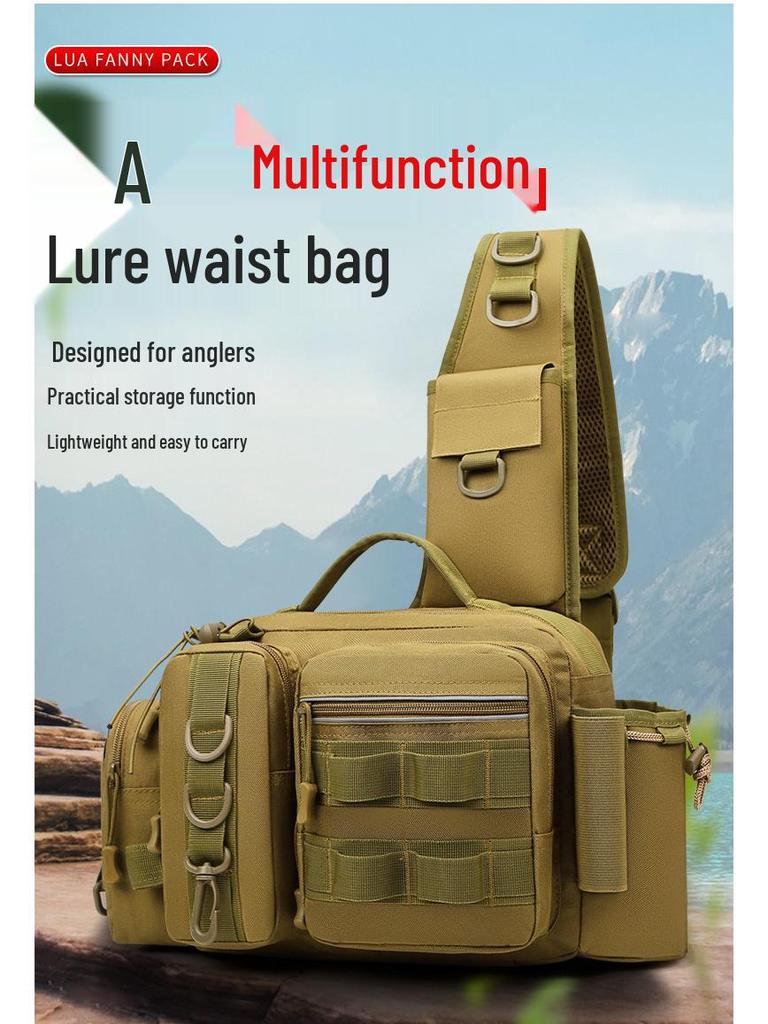 Taktischer Tarn-Multifunktions-Angelrucksack: Outdoor Hüft-, Brust- und Rutentasche mit großem Fassungsvermögen
