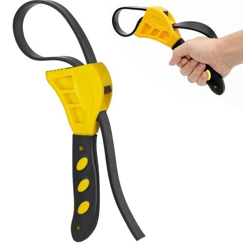 Adjustable Belt Wrench, Rubber Belt Wrench, Oil Filter Wrench, Bottle Lid Opener, Water Pipe Opener, Multi-Function Wrench Tool, Repair Tool, Vehicle