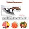 Hand Forged Curved Kitchen Knife, Hammer Pattern High Carbon Steel Blade, Ergonomic Wooden Handle, Matching Leather Sheath Included
