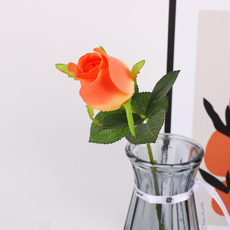 Single Stem Fabric Rose Artificial Flower, Real Touch Fake Bouquet for Wedding Home Decor, Realistic Fake Rose