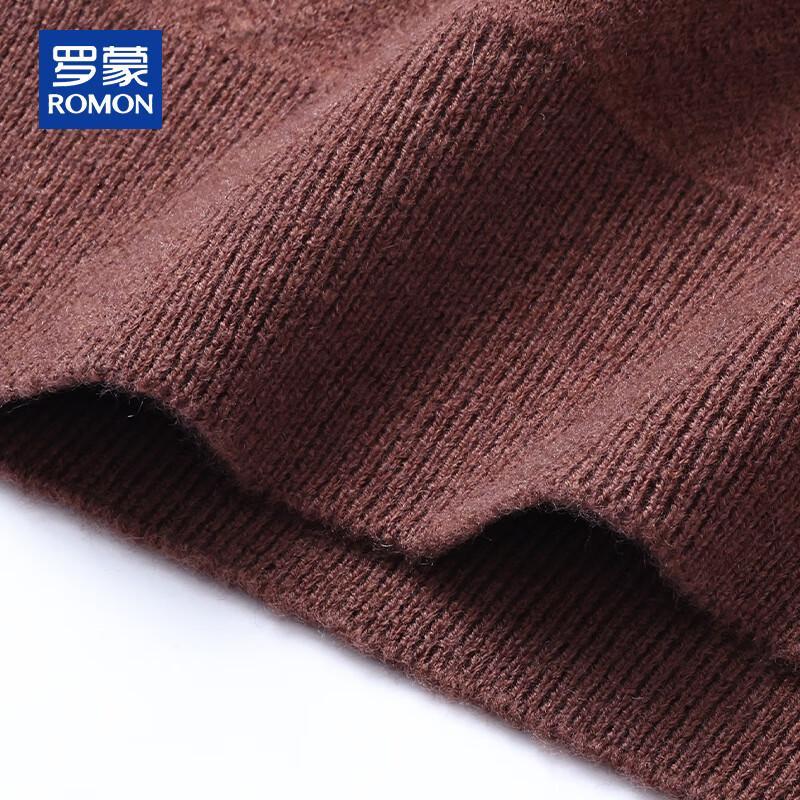 ROMON Men's 100% Pure Wool Thickened Half-Zip Sweater