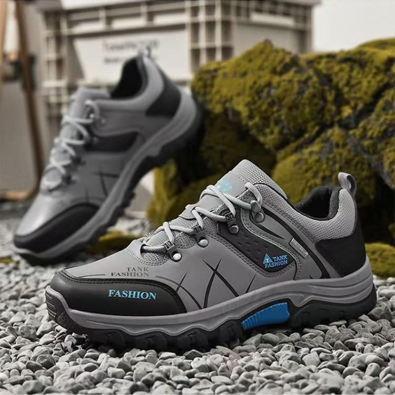 Mens Outdoor Hiking Shoes Lightweight Breathable Waterproof Slip Resistant Work Boots Low Cut Casual Sneakers
