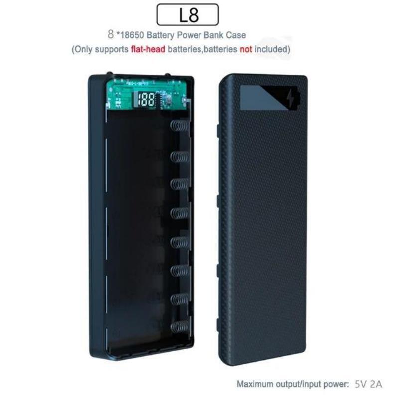 Portable 8/10 Slots 18650 Battery DIY Power Bank Case Digital Display Fast Charging Storage Box Power Supply Housing Shell Kit
