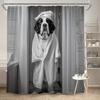 Süßer Hund Haustier Porträt Duschvorhang Wasserdicht Badezimmer Dekor Vorhang Polyester Material Lustiger Duschvorhang für Modernes Badezimmer