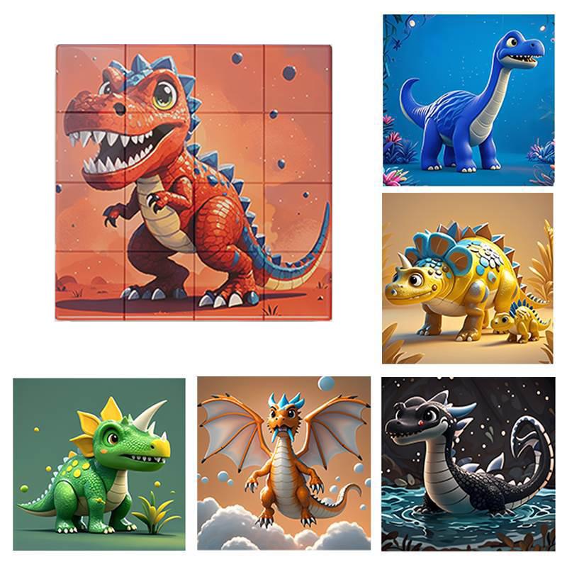 Non-Toxic 3D Magnetic Puzzle Blocks For Kids - Cartoon Dinosaurs Cars Animals Diy Magnetic Building Blocks Toys For Children Adult Toy