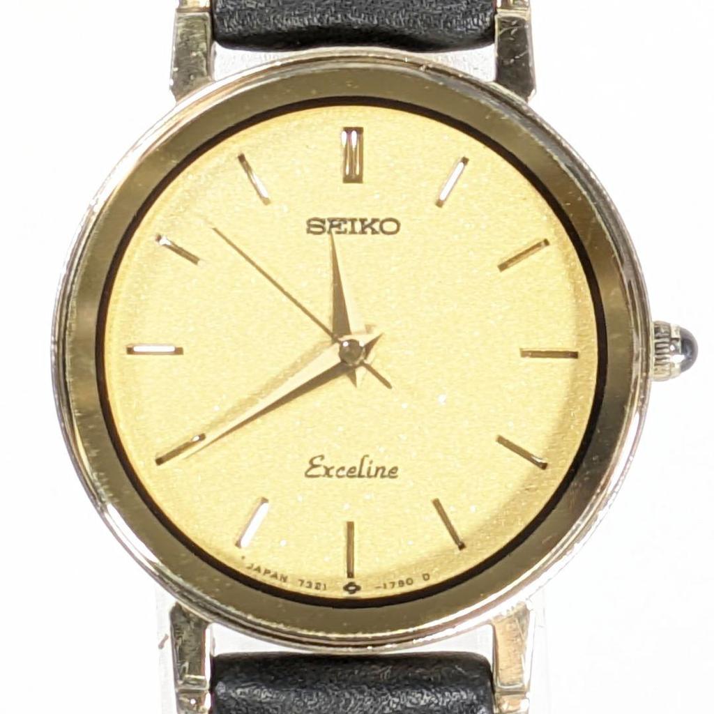[USED] SEIKO EXCELINE Women's Battery Strap Replacement Working Q-56