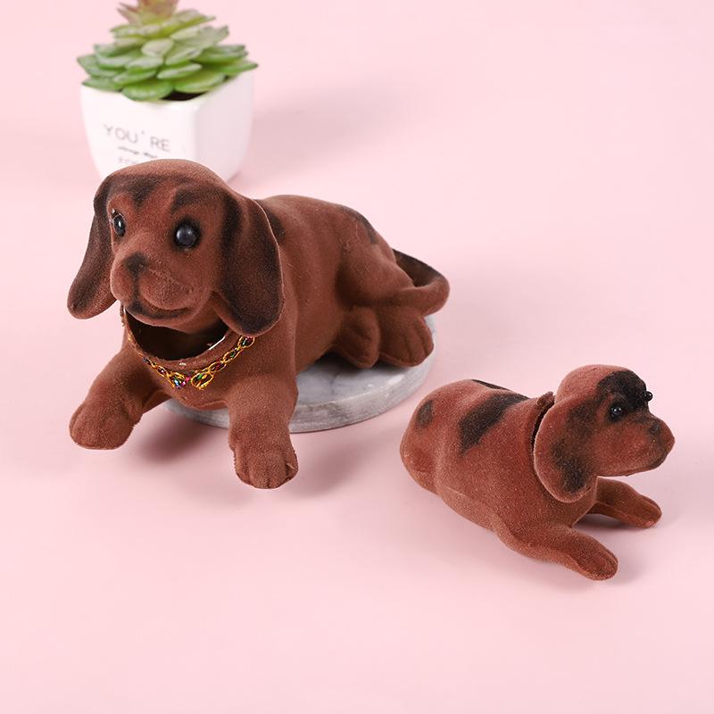 Perro con Cabeza Oscilante - Adorno para el Salpicadero del Coche - Figura de Cachorro que se Mueve para el Interior del Coche