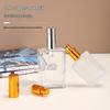 Portable Frosted Glass Perfume Spray Bottle - Transparent Flat Square Design