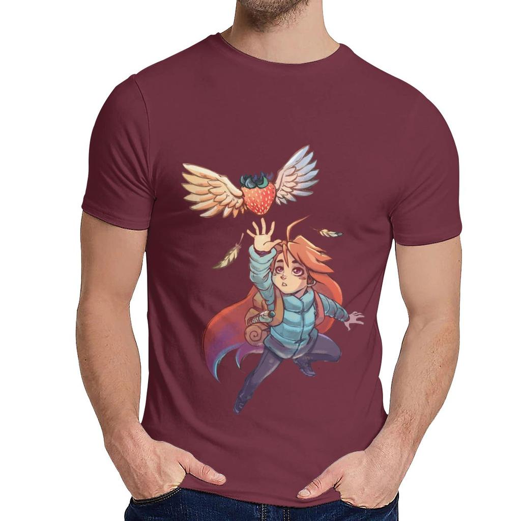 For Male T Shirt Madeline Strawberry Celeste Humor Soft Picture Custom Crewneck Cartoon Print Tee Shirt