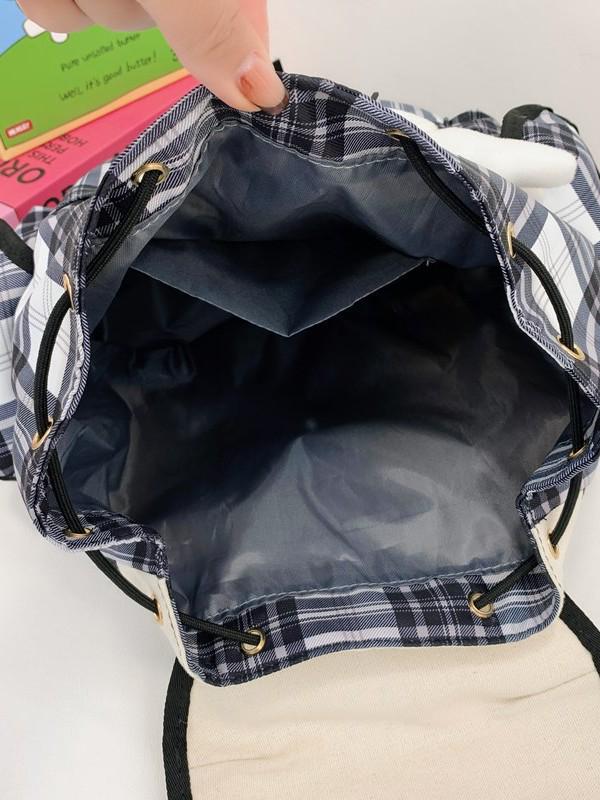 2024 Plaid Mummy Bag: Cute, Large-Capacity Parent-Child Backpack for Students