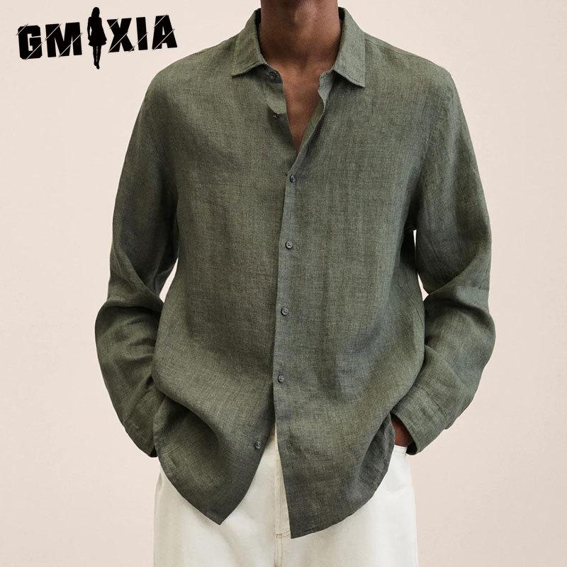 GMXIA Baumwolle Langarm T-Shirt Herrenmode Lockeres Shirt Bedrucktes Mitfühlendes Shirt