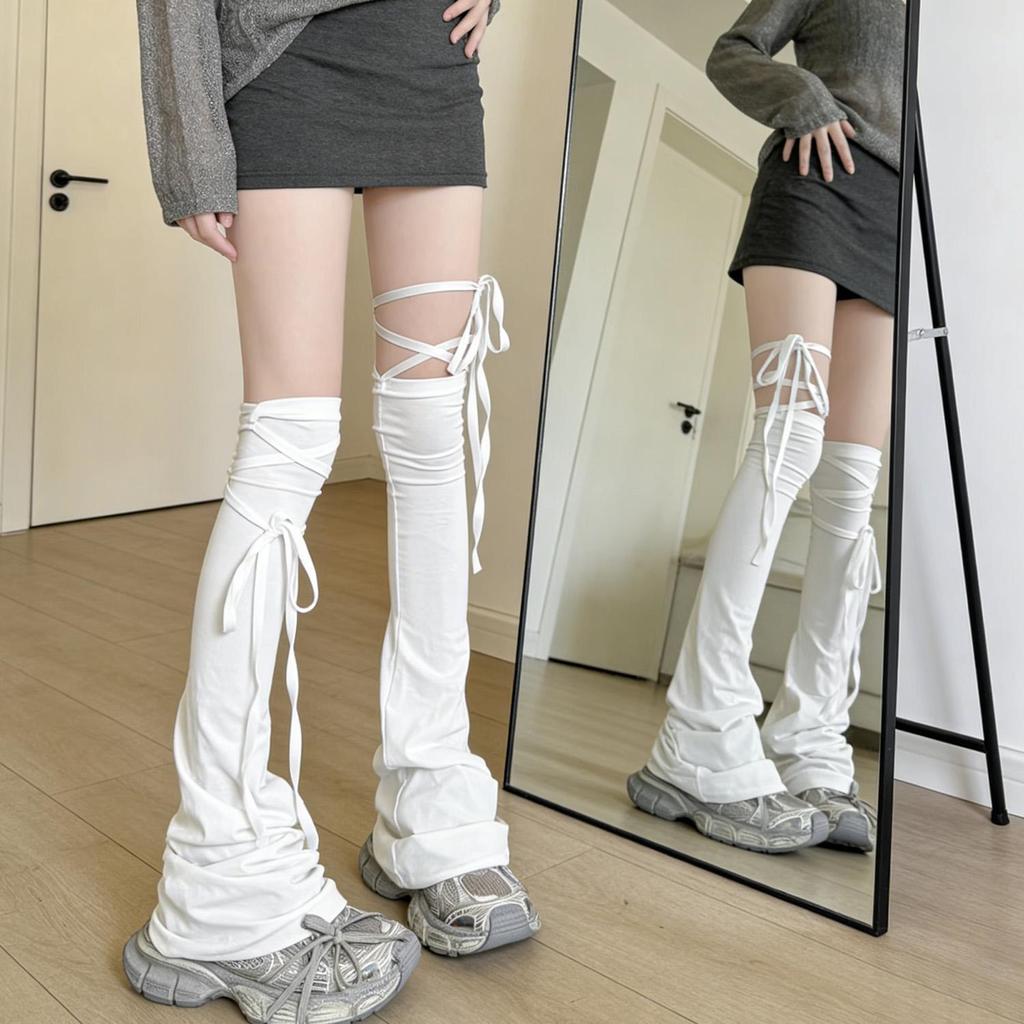 Y2K Beinstulpen Damen Träger Über das Knie Socken Oberschenkelhohe Strümpfe Fußabdeckung Lolita Beinstulpen Oberschenkelhohe Socken Beinabdeckung