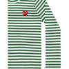Comme des Garçons PLAY (DÁMSKÉ) COMME des GARCONS PLAY Pruhované tričko s dlouhým rukávem 'Zelená Bílá' Dámské AZ-T163-051-3