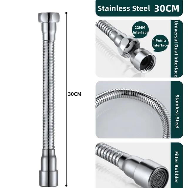 Extensor universal pentru robinet din oțel inoxidabil, 360°, duză cu cap anti-stropire, aerisitor, furtun de extensie pentru chiuvetă, îndoit, accesorii pentru bucătărie