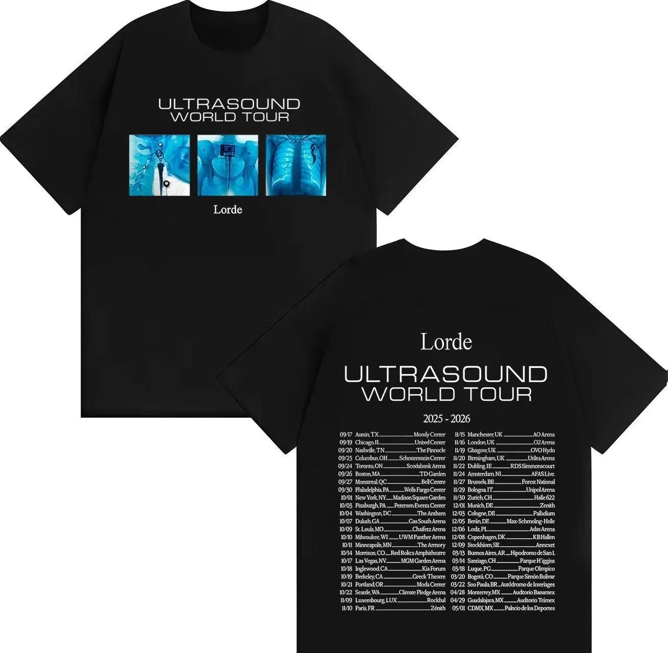 

2026 Harajuku Tshrit Lorde Ultrasound Merch Tshirts Fashion Tee Unisex Women Y2K Oversized Cotton Summer Cozy Short Sleeve Clothes S