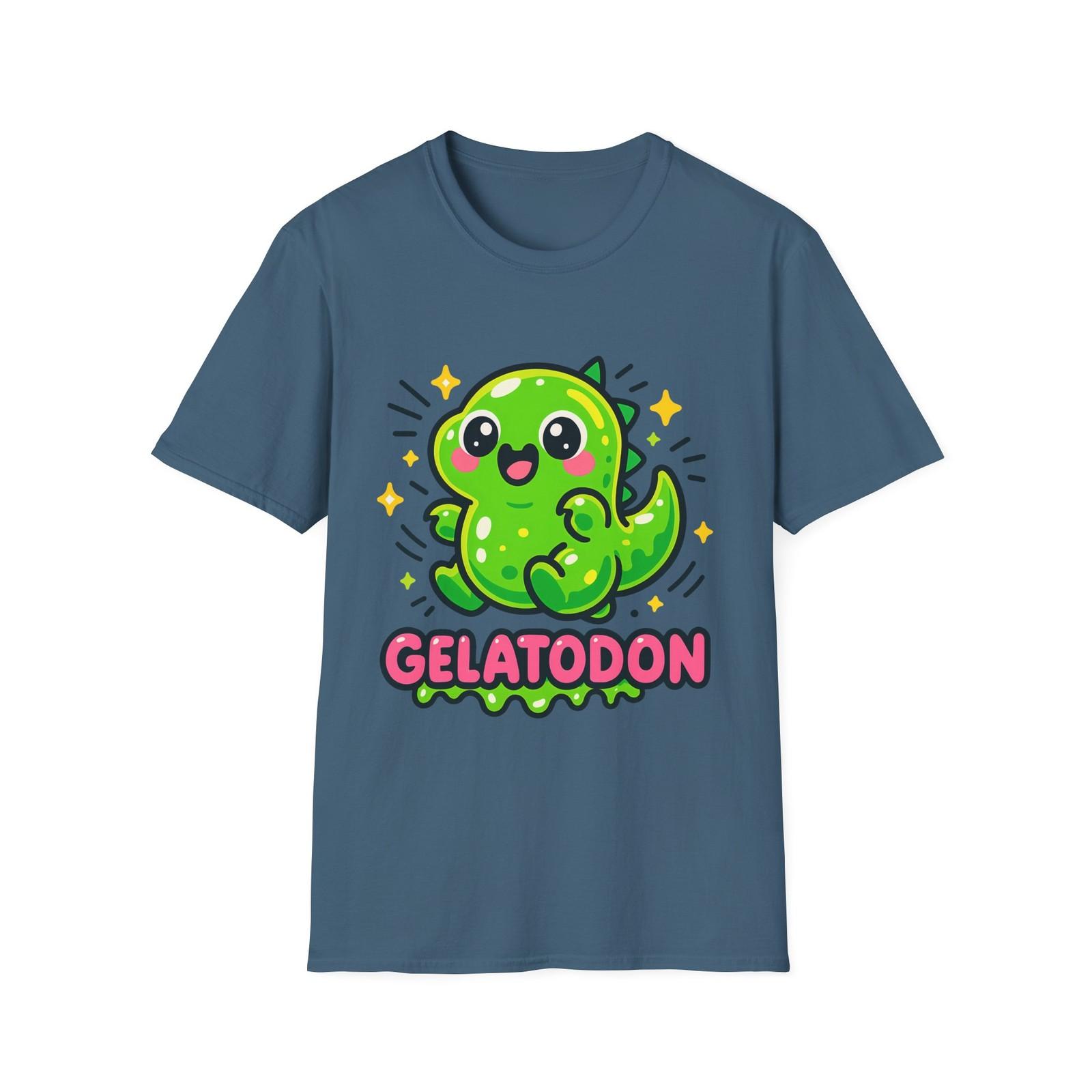 Unisex Softstyle T-Shirt Mens Womens Tees Top Playful Gelatin Dinosaur Funny Cartoon Pun 4XL