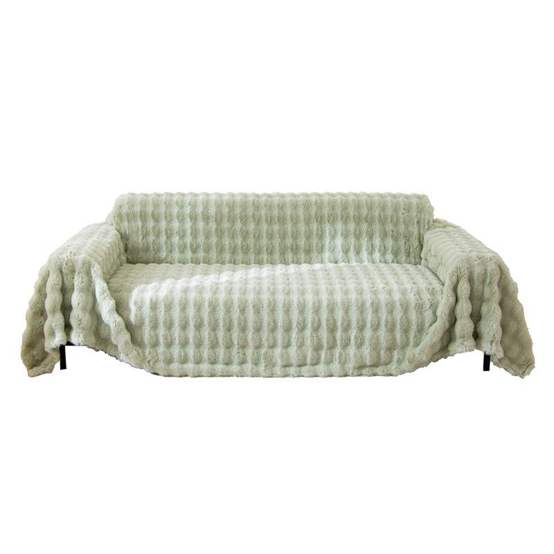 Rabbit Plush Thickened Winter Sofa Cushion Non-Slip Plush Cushion Warm Sofa Cover Plush Cover Cloth