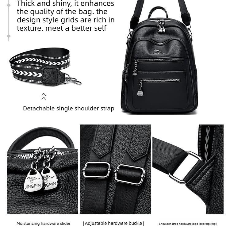 2025 New Soft Leather Versatile Women's Backpack