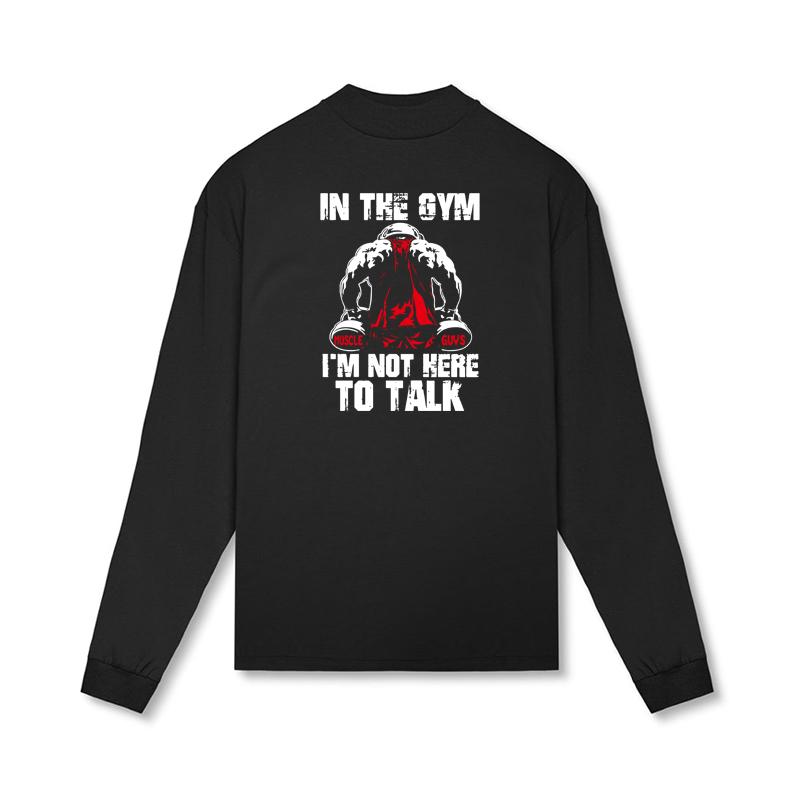 Muscleguys  Men's Oversized Long Sleeve Running T-shirts Graphics Turtleneck Dropped Shoulder Loose Sports T Shirt Gym Fitness Tops Tees