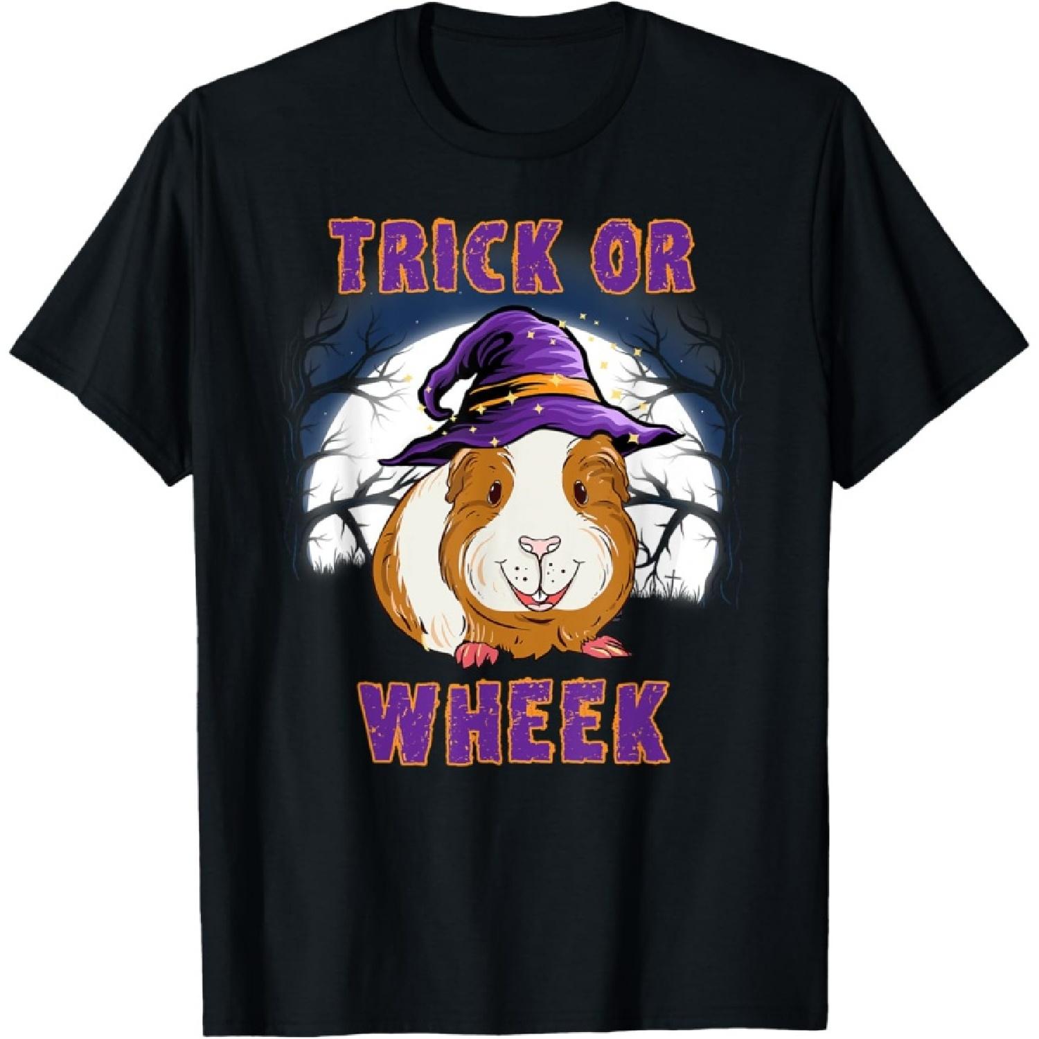 Trick Or Wheek Guinea Pig Halloween T-Shirt(1) S