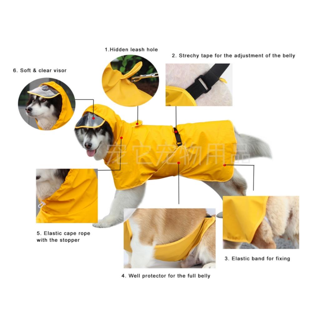Teddy Goldene Hundekleidung Ei Olk Mann PU Wasserdichte Jacke Hunderegenmantel Haustierbedarf Wasserdicht Outdoor