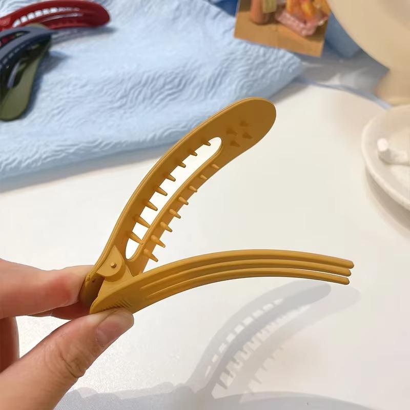 Koreanische Mattierte Große Haarspangen für Damen Mädchen Haarspangen Modefarbe Solide Acryl-Haarnadeln Verzahnte Rutschfeste Haaraccessoires