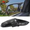 Compatible with BMW 5 Series F10 LCI Late Model, Left or Right-Hand Drive, Glossy Black Carbon Fiber Rearview Mirror Cover.