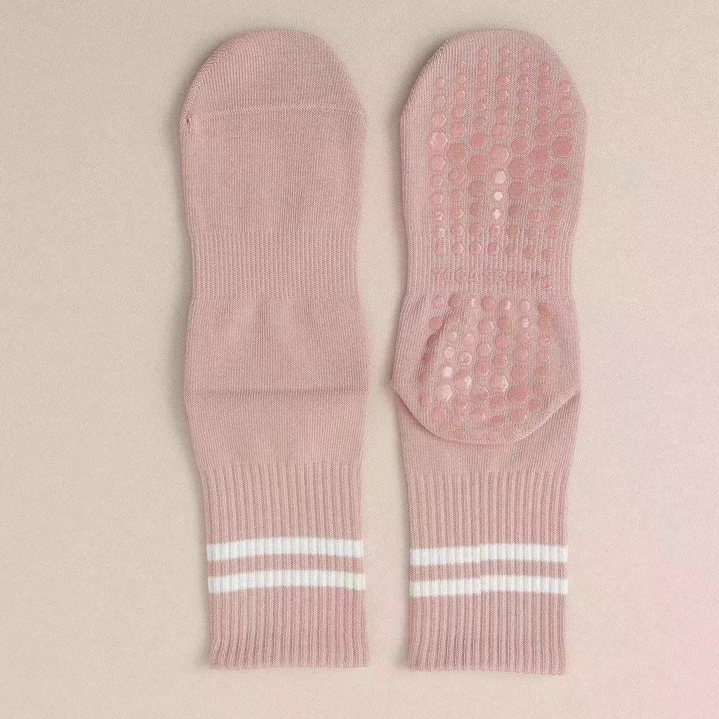 Women's Non-Slip Yoga & Pilates Mid-Calf Socks with Stripes