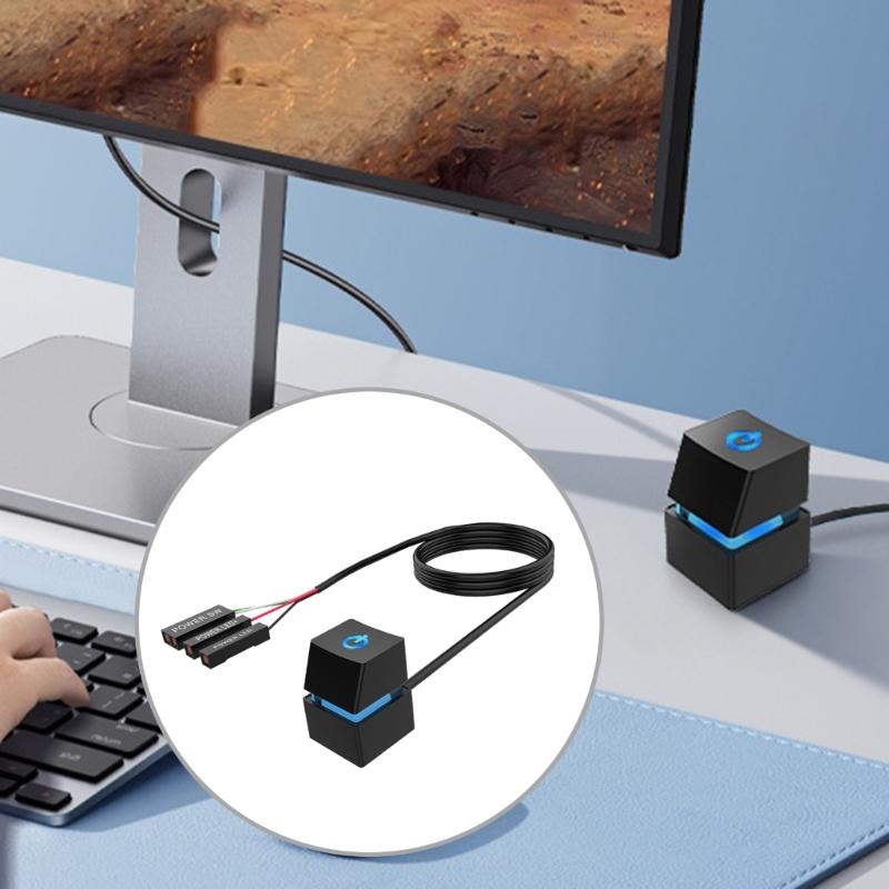Desktop Computer External Power Button with LED Lights for Motherboard Power Switching Button