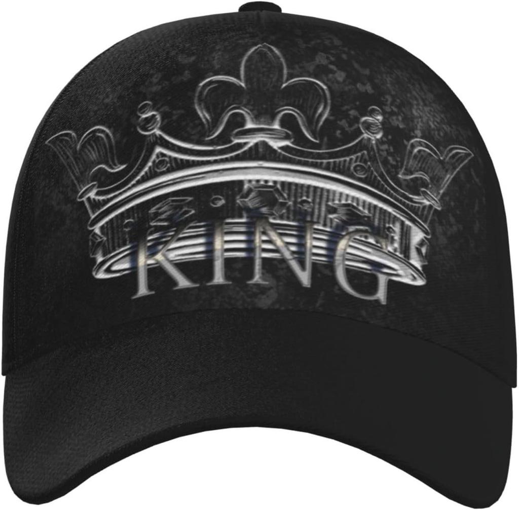 Black White Lion Portrait King Cap Men Baseball Cap Cool Sun Hats Adjustable Cap Mens Hat Trucker Hat King for Women Men