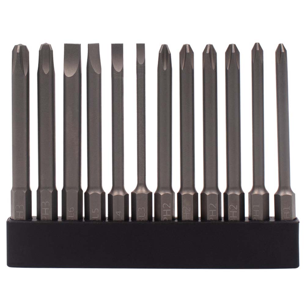 12Pcs/set 75mm Magnetic Screwdriver Bits 1/4inch Shank Non-slip Screwdriver For Power Tools Accessories