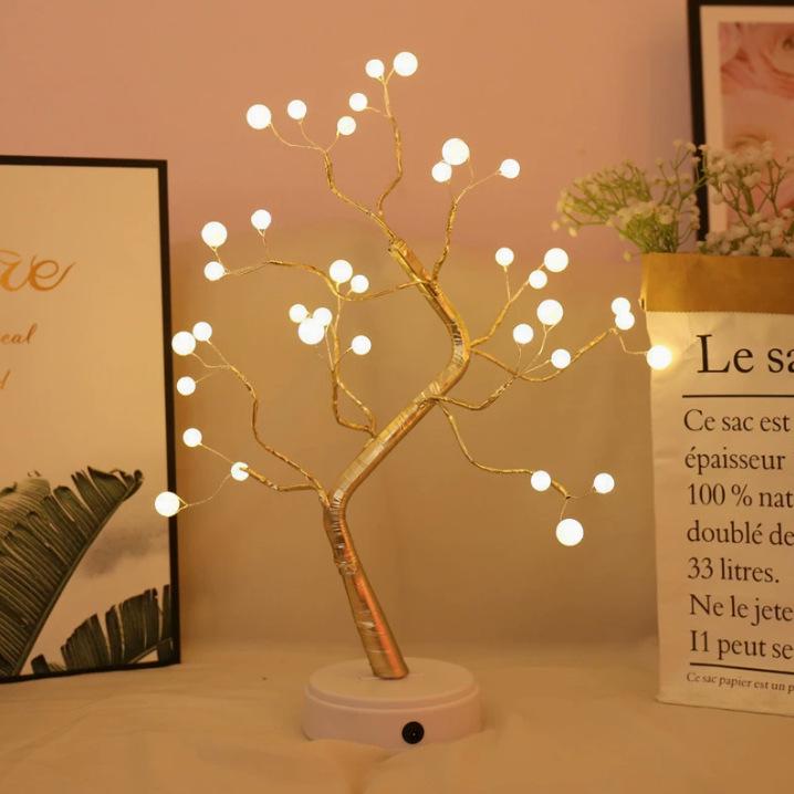 LED Rose Tree Plum Blossom Night Light - Luminous Starry Sky Creative String Light USB + Battery Dual Use