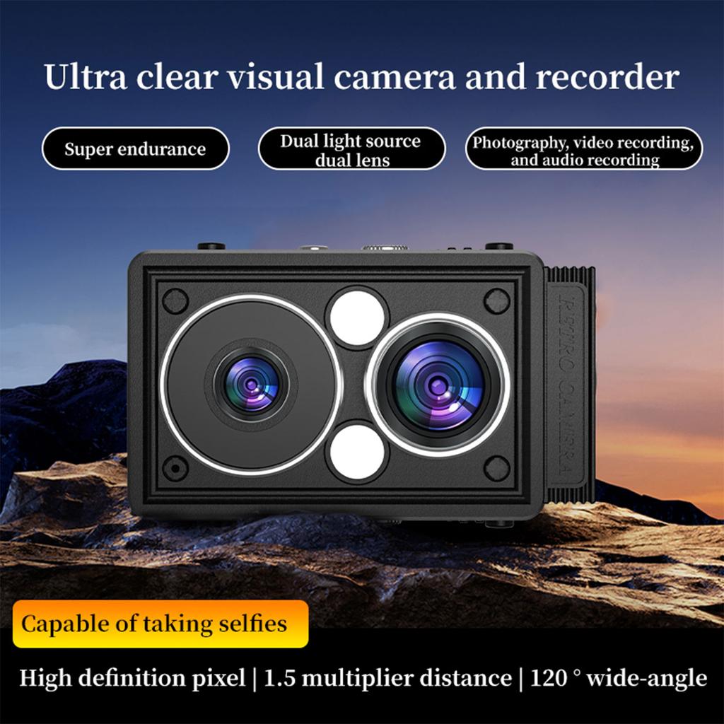 S11   Retro Dual Lens CCD Camera Portable TLR Camera Infrared Night   Digital Camera