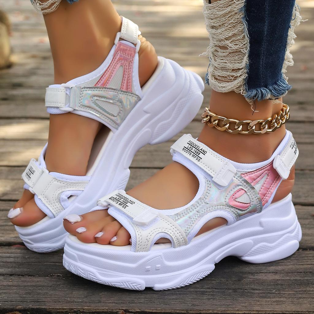 Women Platform Wedge Sandals Summer Fashion New Comfortable Shoes for Women Light Casual Velcro Beach Sandals Zapatos De Mujer