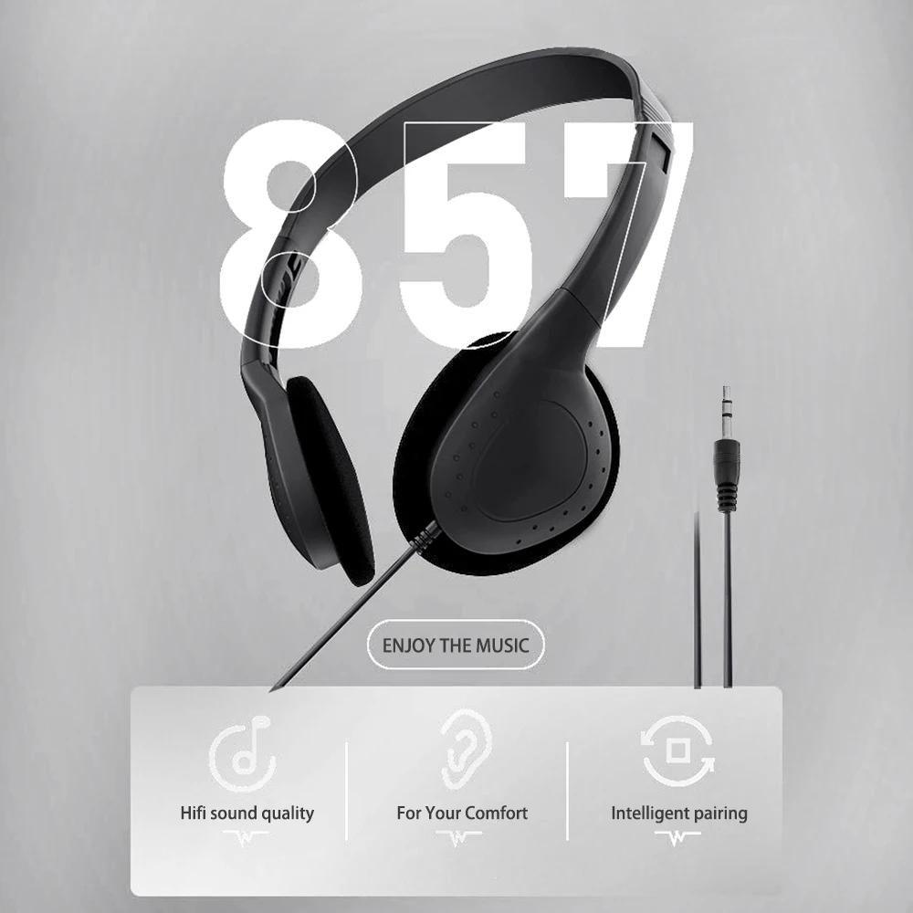 3.5mm Wired Stereo Headset Bass Hi-Fi Gaming Headset for Mobile Phone Tablet MP3 Listening