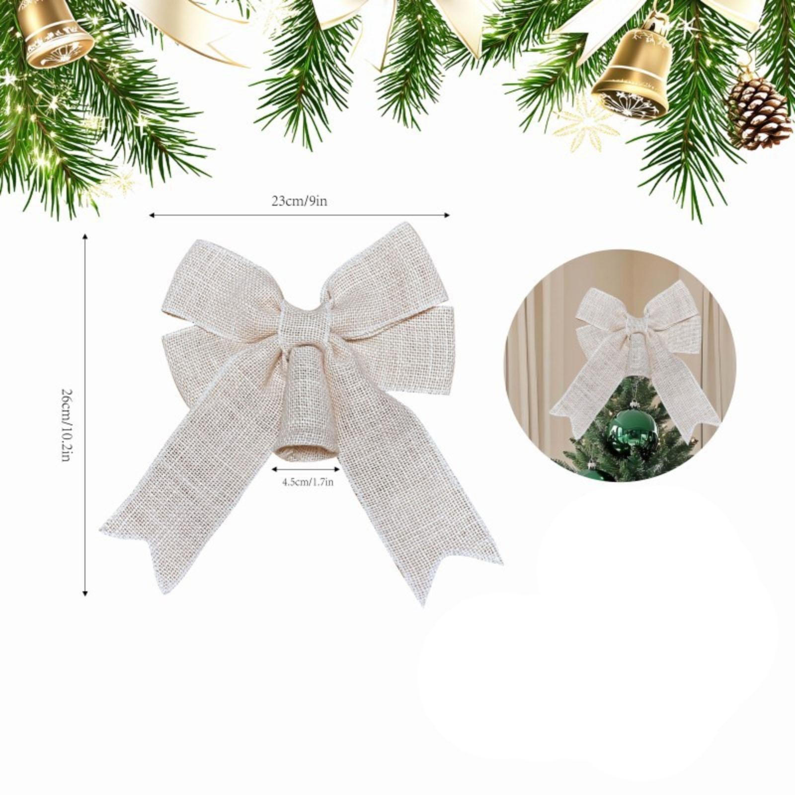 

Рождественские украшения на окна, украшения в виде звезд для елки, льняные банты, праздничные украшения для рождественской елки с бантами One Size