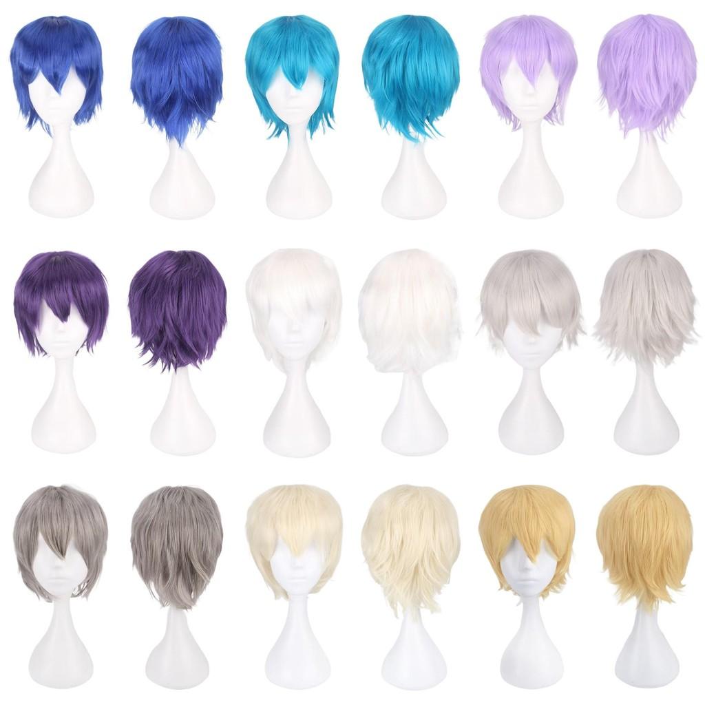 Cos Short Black Cosplay Wig With High Temperature Silk For Anime Costumes