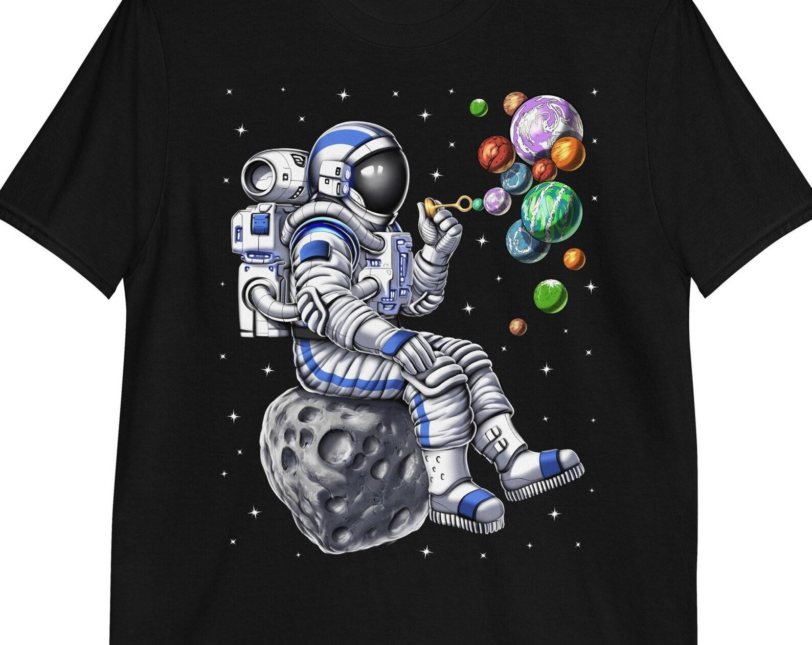 Space Astronaut T-Shirt, Solar System Planets Tee 140
