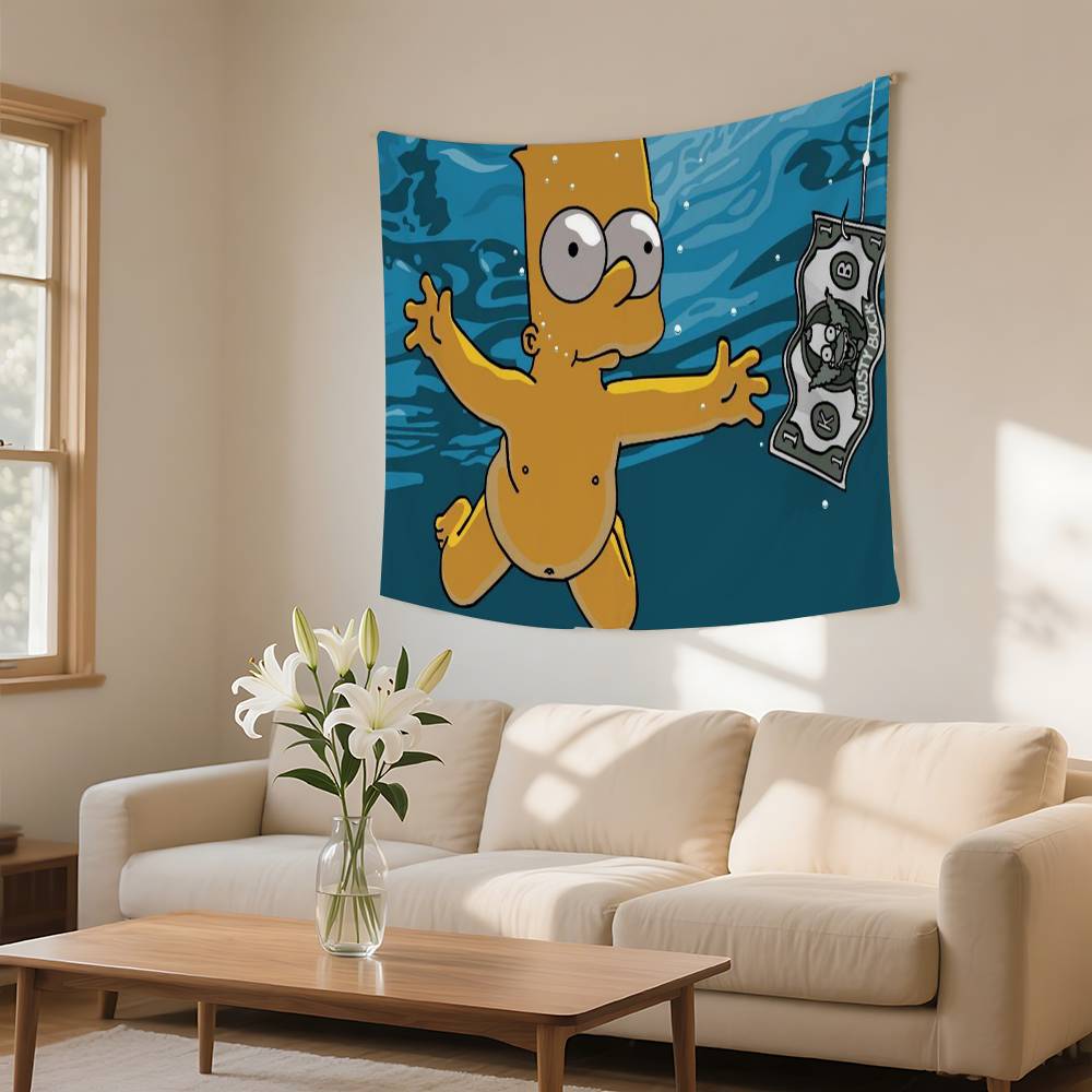 Funny SSimpson Tapestry Wall Hanging Tapestry Art Deco Blanket Curtain Hanging At Home Bedroom Living Room Decor