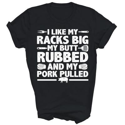 Ich mag meine Spareribs groß Mein Hintern gerieben Grillen für Pulled Pork Unisex-Shirt Geschenk