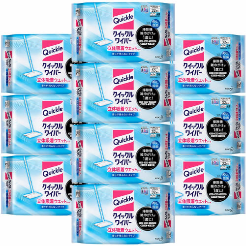 

[Распродажа] Швабра Quickle для мытья пола, 3D адсорбция влажные салфетки, большая емкость, 32 листа x 10 упаковок