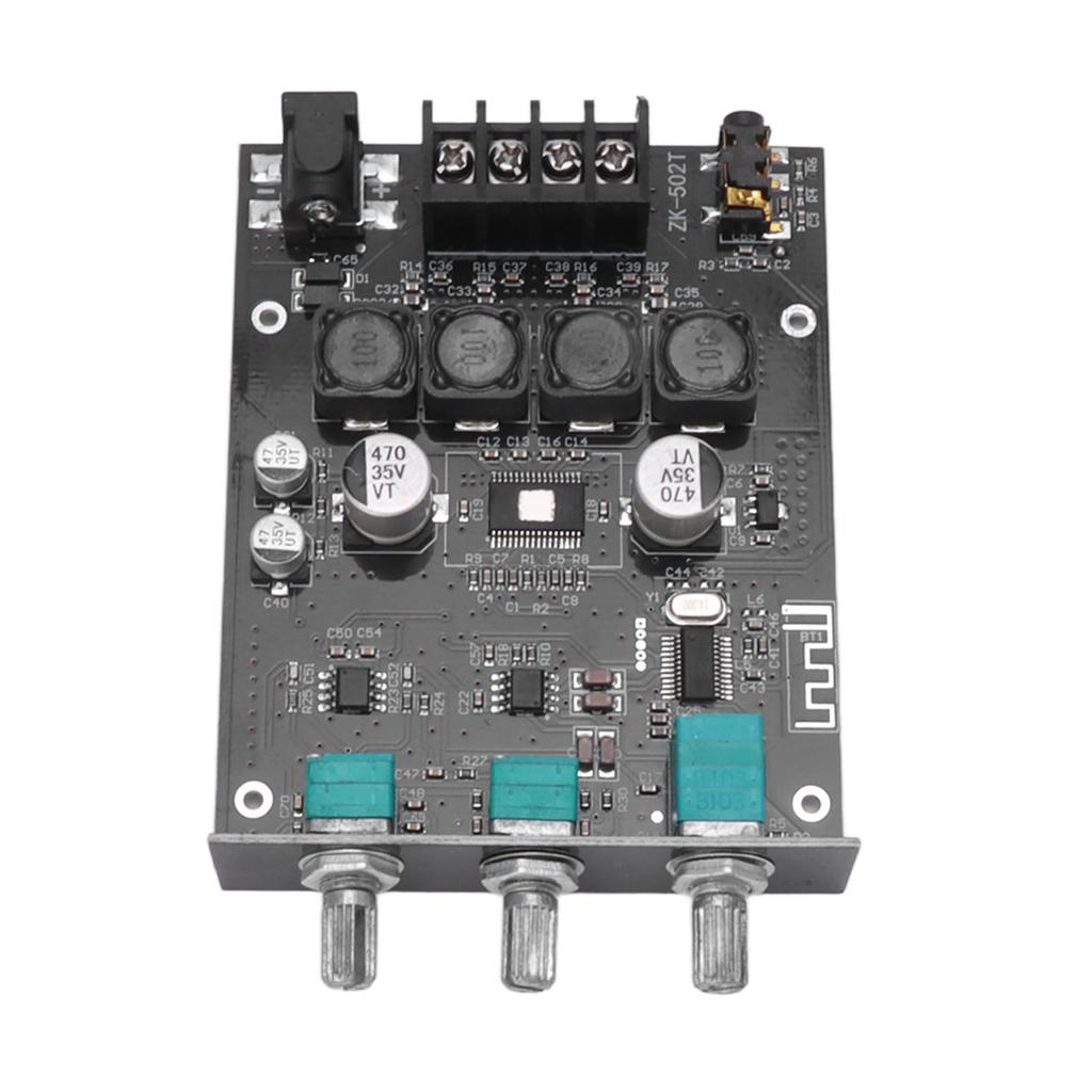 Bluetooth 5.0 Audio Amplifier Module Treble Bass Control Power AMP Board for Passive Speaker 50W+50W DC9‑24V