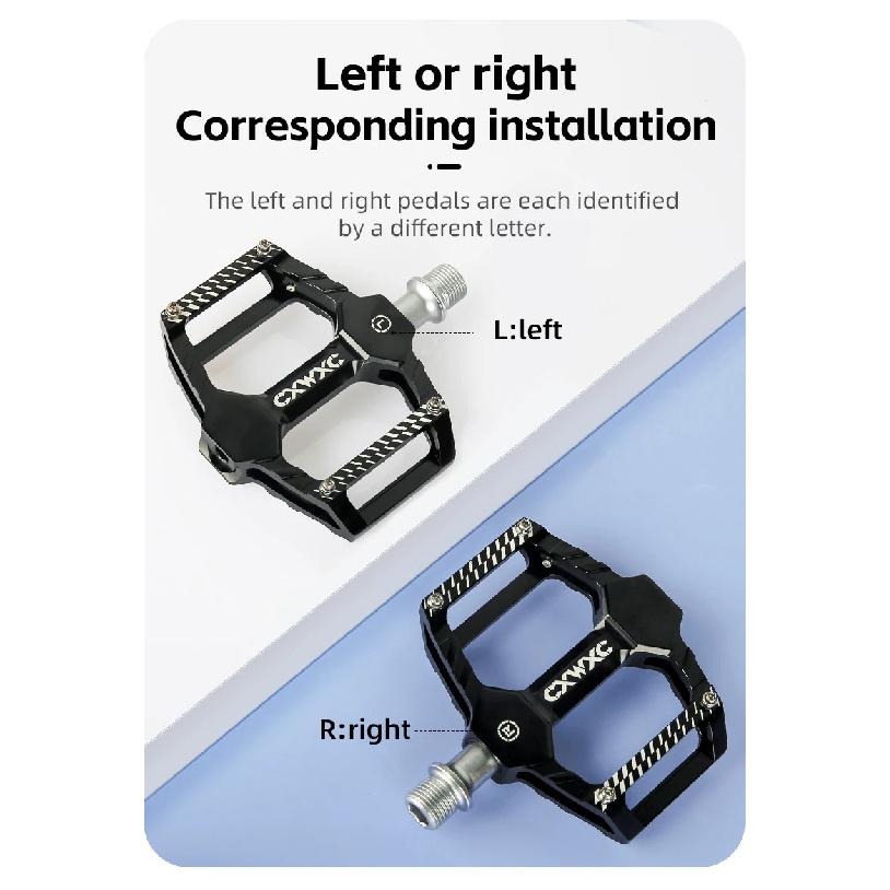 CXWXC Bike Pedals Aluminum Anti-slip MTB Road Bicycle Pedals Ultralight Sealed 3 Bearing One-piece Galvanized Cycling Pedal